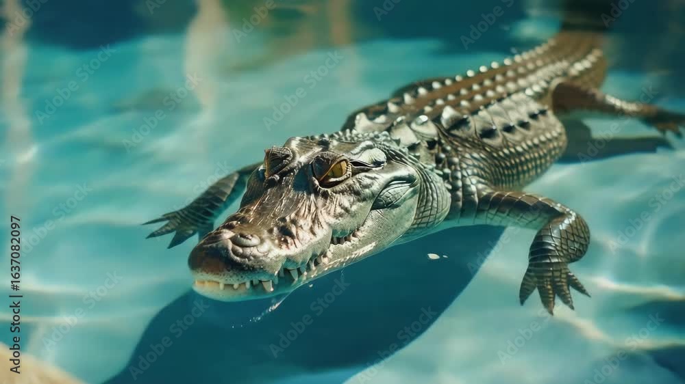 custom made wallpaper toronto digitalAn alligator swimming in a body of water, possibly an aquarium or pond. The reptile appears relaxed and natural.