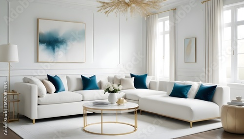 Photo interior modern design room 3d illustration