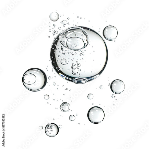 Clear liquid with many small bubbles