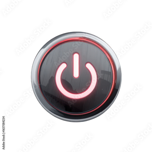 Illuminated Power Button: A Glowing Symbol of On/Off