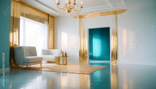 Photo interior modern design room 3d illustration