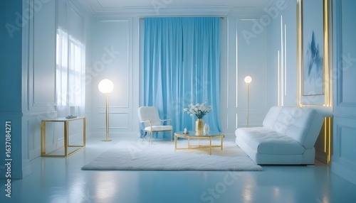 Photo interior modern design room 3d illustration