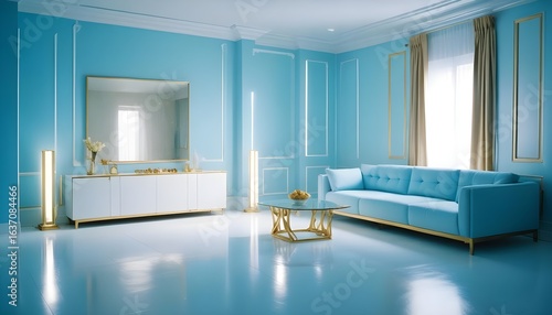 Photo interior modern design room 3d illustration