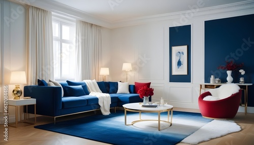 Photo interior modern design room 3d illustration