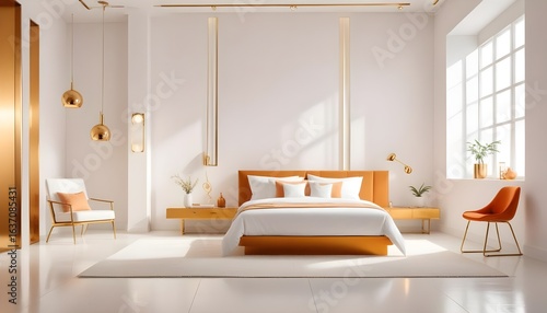 Photo interior modern design room 3d illustration