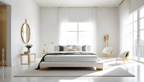 Photo interior modern design room 3d illustration