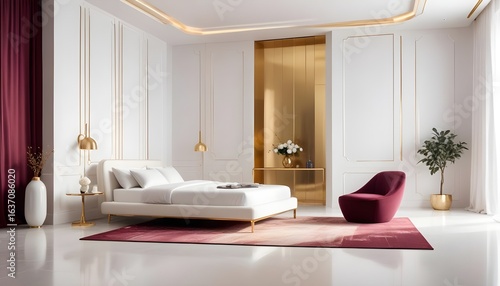 Photo interior modern design room 3d illustration