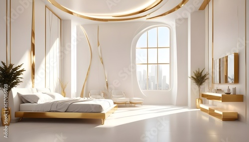 Photo interior modern design room 3d illustration