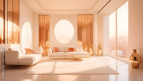 Photo interior modern design room 3d illustration