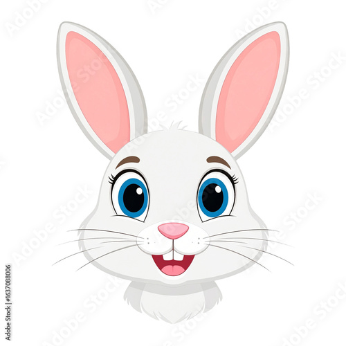 cute cartoon style bunny illustration isolated png