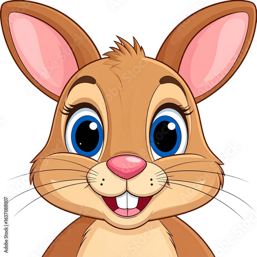 cute cartoon style bunny illustration isolated png