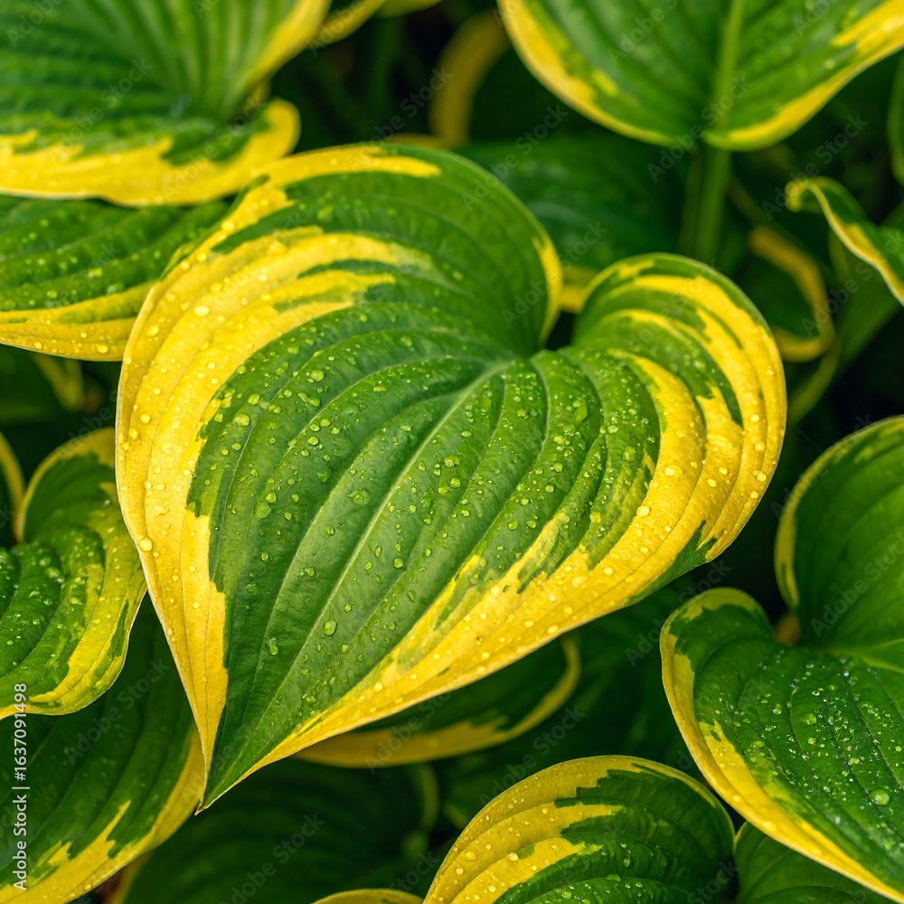 Obraz premium Close-up of vibrant variegated leaves
