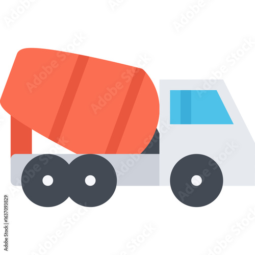 Concrete Mixer Truck Icon