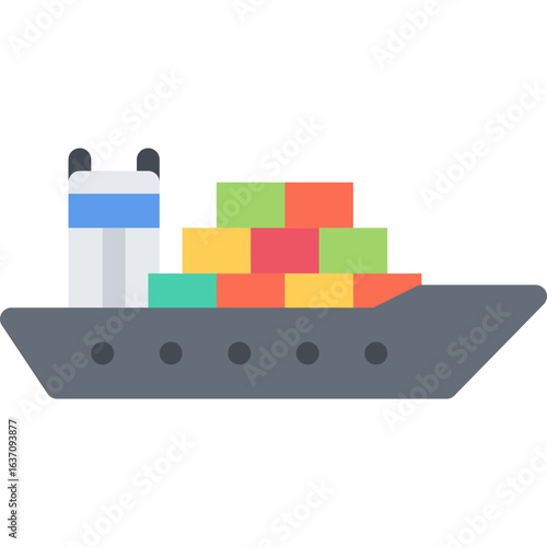 Cargo Ship Illustration