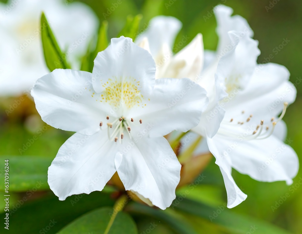 Obraz premium Close-up of white azalea flowers