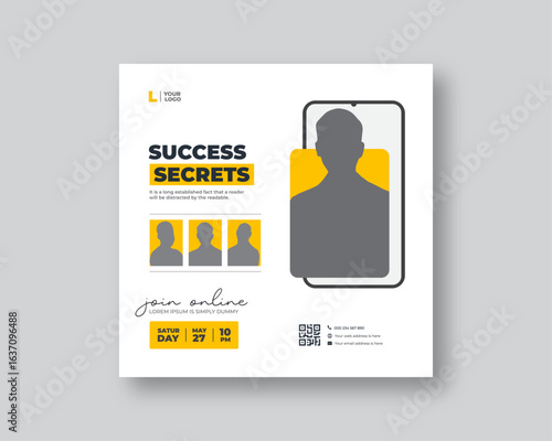 Webinar banner template for business seminar and online event promotion