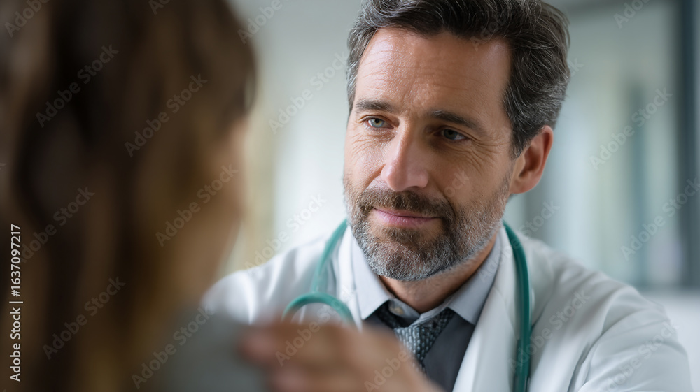 Obraz premium doctor comforting child patient during hospital visit session