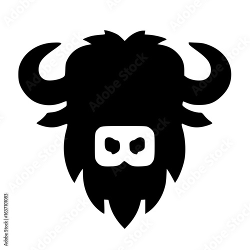 Simple bison logo silhouette