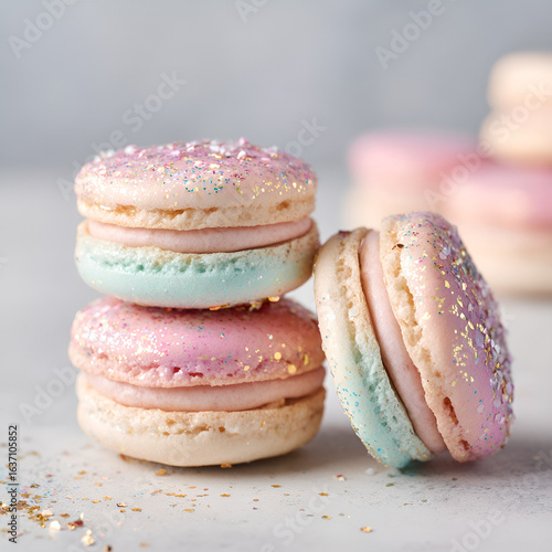 Wallpaper Mural Glitter dusted macarons with pastel colors and edible shimmer Torontodigital.ca