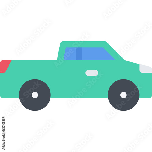 Green Pickup Truck Vector