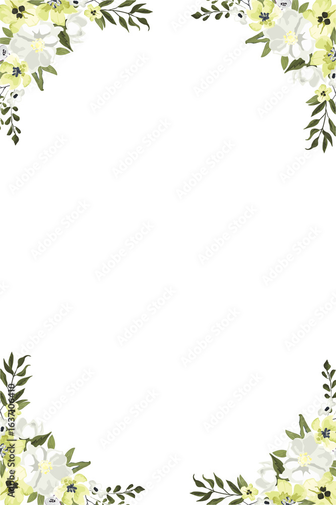 Fototapeta premium floral frame with leaves