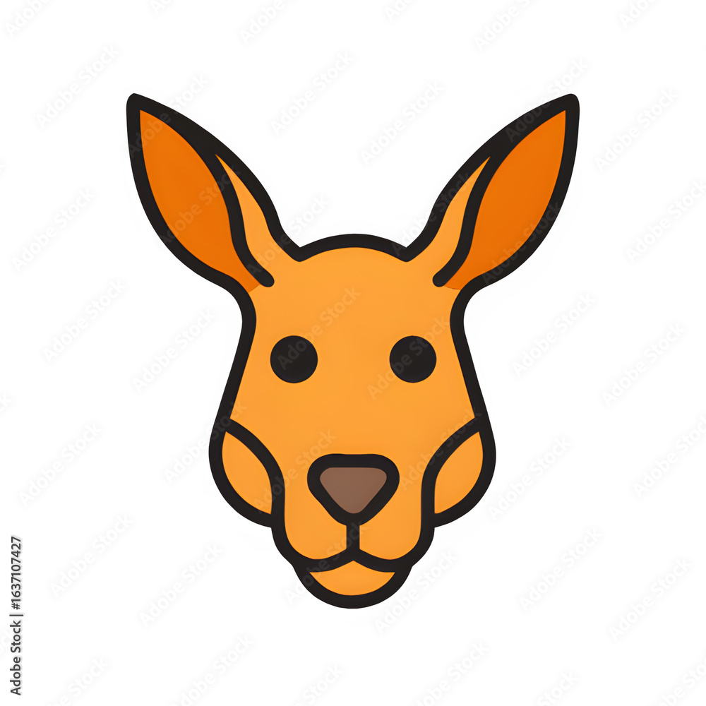 Fototapeta premium Kangaroo Icon – Minimal Vector Silhouette of a Large Marsupial, Flat Design for Wildlife Logos, Australian Fauna Graphics, and Nature Illustrations, Isolated on White