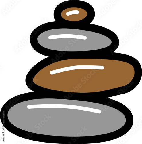 Stone stack chinese culture line icon