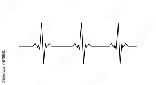 Simple electrocardiogram waveform showing a regular heartbeat rhythm.