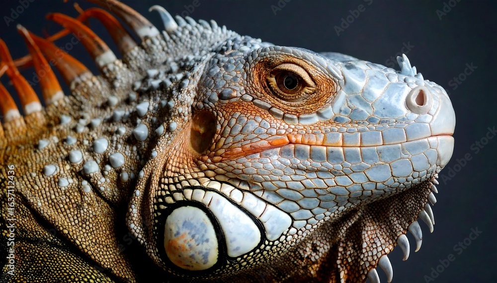 Fototapeta premium Close-up profile of a vibrant iguana