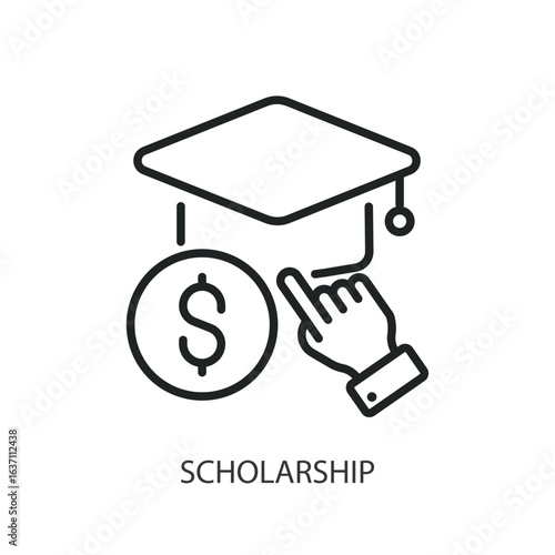 Scholarship thin line vector icons.