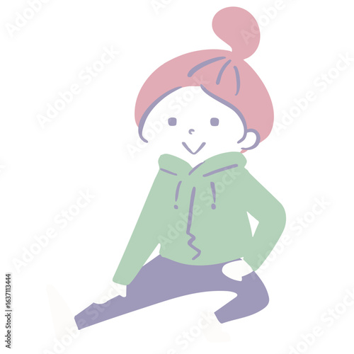 準備運動をする女性