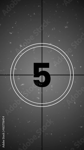 realtime countdown clock from 10 to 0. Vintage defocused film look. countdown film leader. vintage old film countdown 10 seconds.