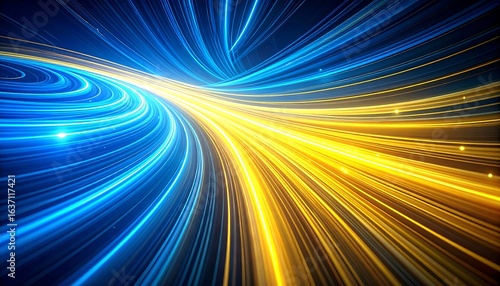 Abstract speed lines, blue & gold