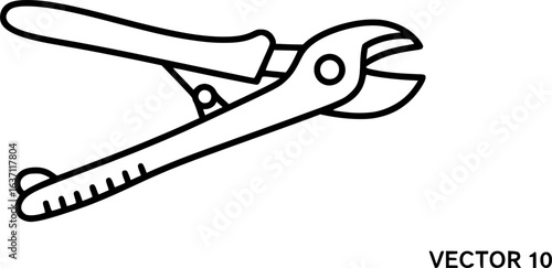 Sprue cutters outline icon vector
