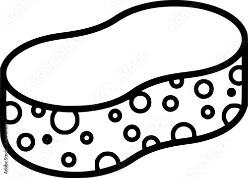 Bath sponge outline icon vector
