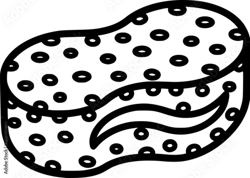 Bath sponge outline icon vector
