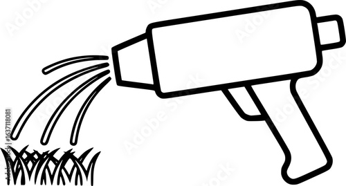 Static grass applicator outline icon vector
