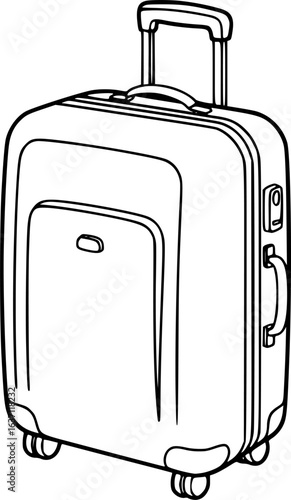 Suitcase luggage outline icon vector
