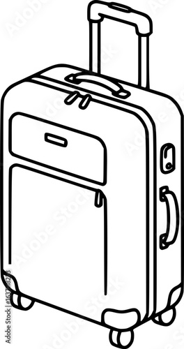Suitcase luggage outline icon vector
