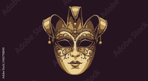 carnival mask on black background