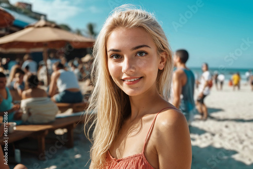 beautiful young blonde woma...