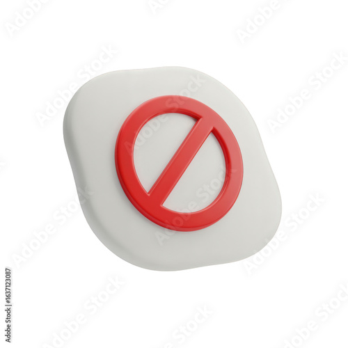 3D Prohibition Symbol Icon. Red stop sign for indicating restrictions, bans, or errors. Isolated on a transparent background. Free Download 3D Prohibition Symbol Icon. Red stop sign for indicating restrictions, bans, or errors. Isolated on a transparent background. - GFXLoad