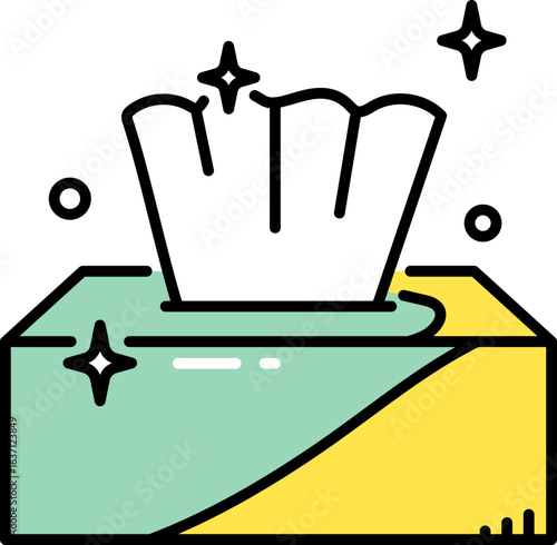 Tissue box line icon