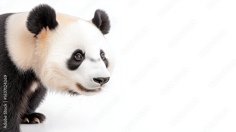Fototapeta premium panda bear face isolated on white background