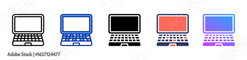 Laptop icon sheet multiple style collection
