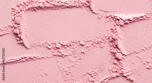 Macro Texture of Light Pink Powder with Crumbly Edges and Smooth Sections for Beauty and Cosmetics Packaging