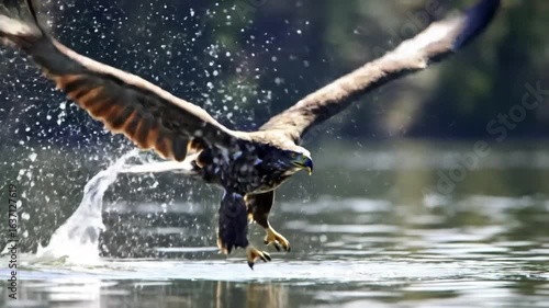 Eagle Splashing Down: Power, Precision, and Graceful Aquatic Landing