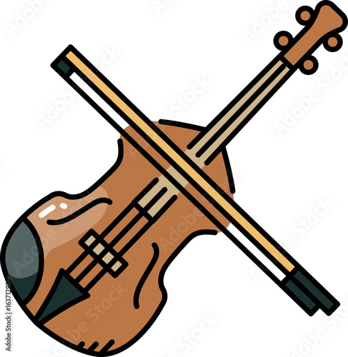 Violin music instrument line icon