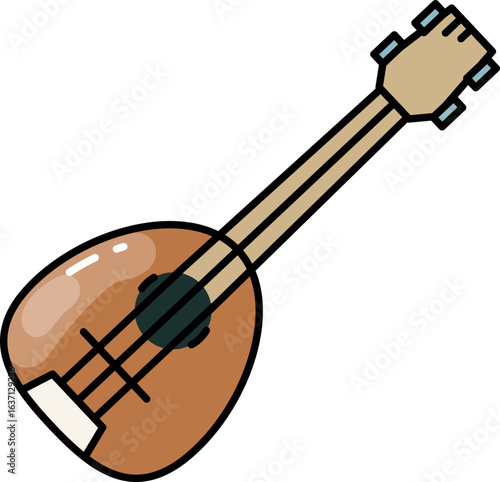 Mandolin music instrument line icon