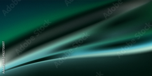 Abstract green and black gradient waves flowing with smooth curves and blended colors.vector eps10